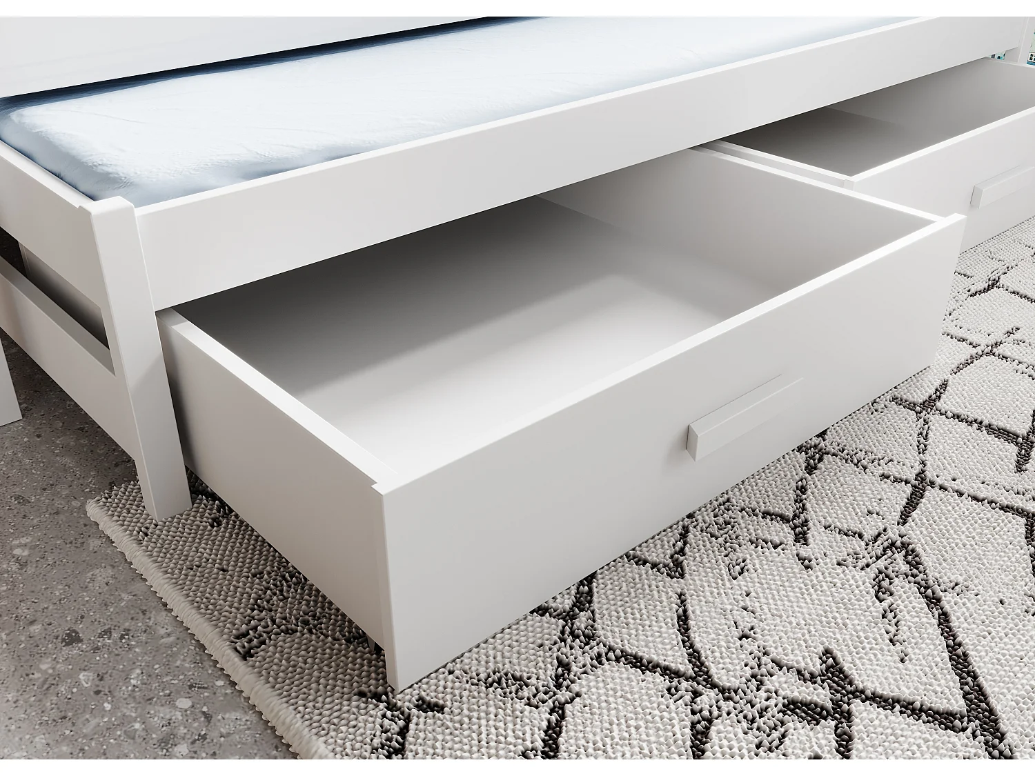 Letto per bambini Liam/80x180/2 zone notte/Bianco