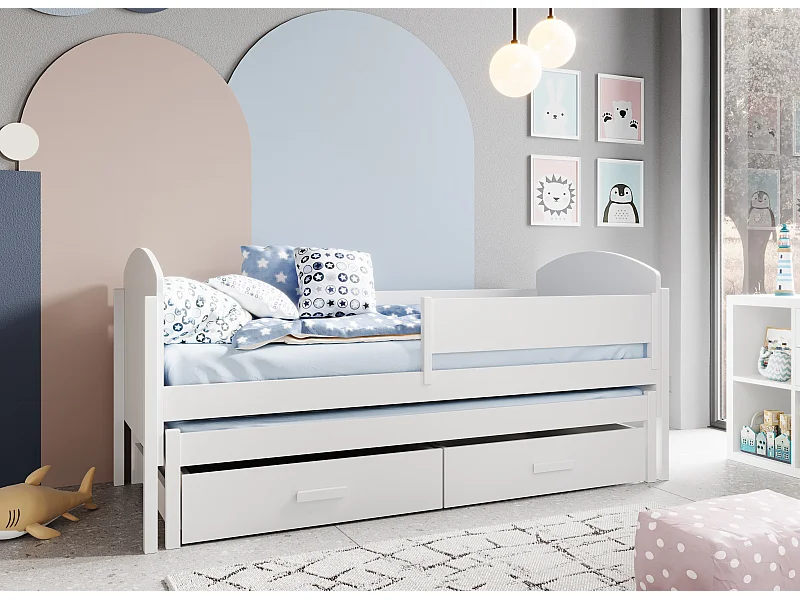 Kinderbeztt Liam/80x180/2xSchlafflächen/Weiss