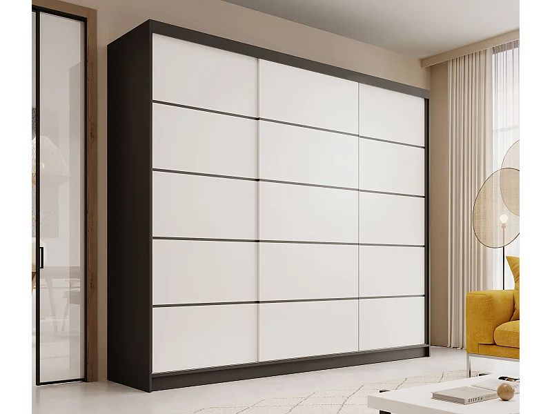 Armadio Maxi 250/Ante scorrevoli/Bianco&Nero