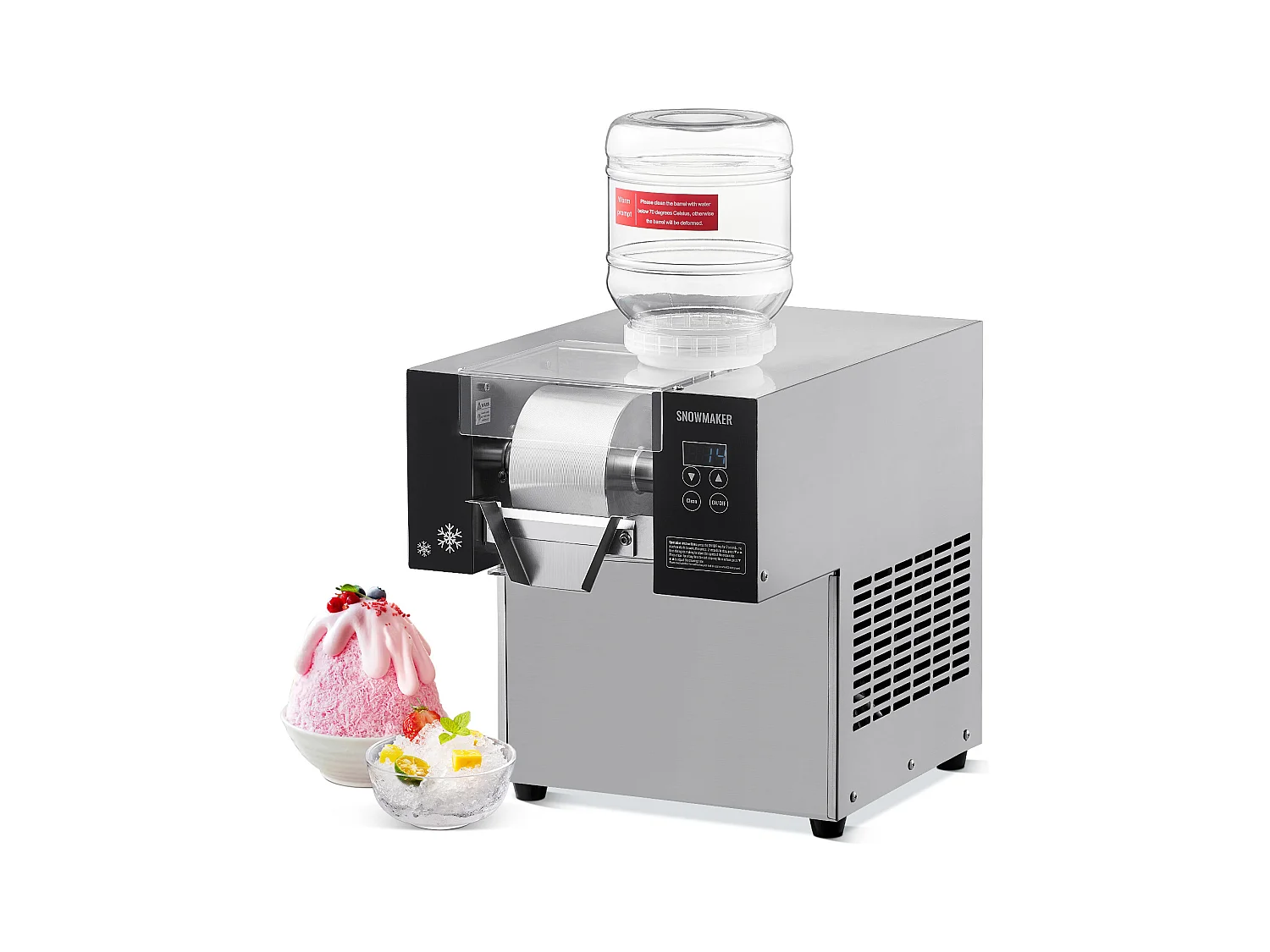 Commerciële Sneeuwvlokjes Ijsmachine SucceBuy, 80 kg/24u in RVS, voor Bakkerijen en Cafés