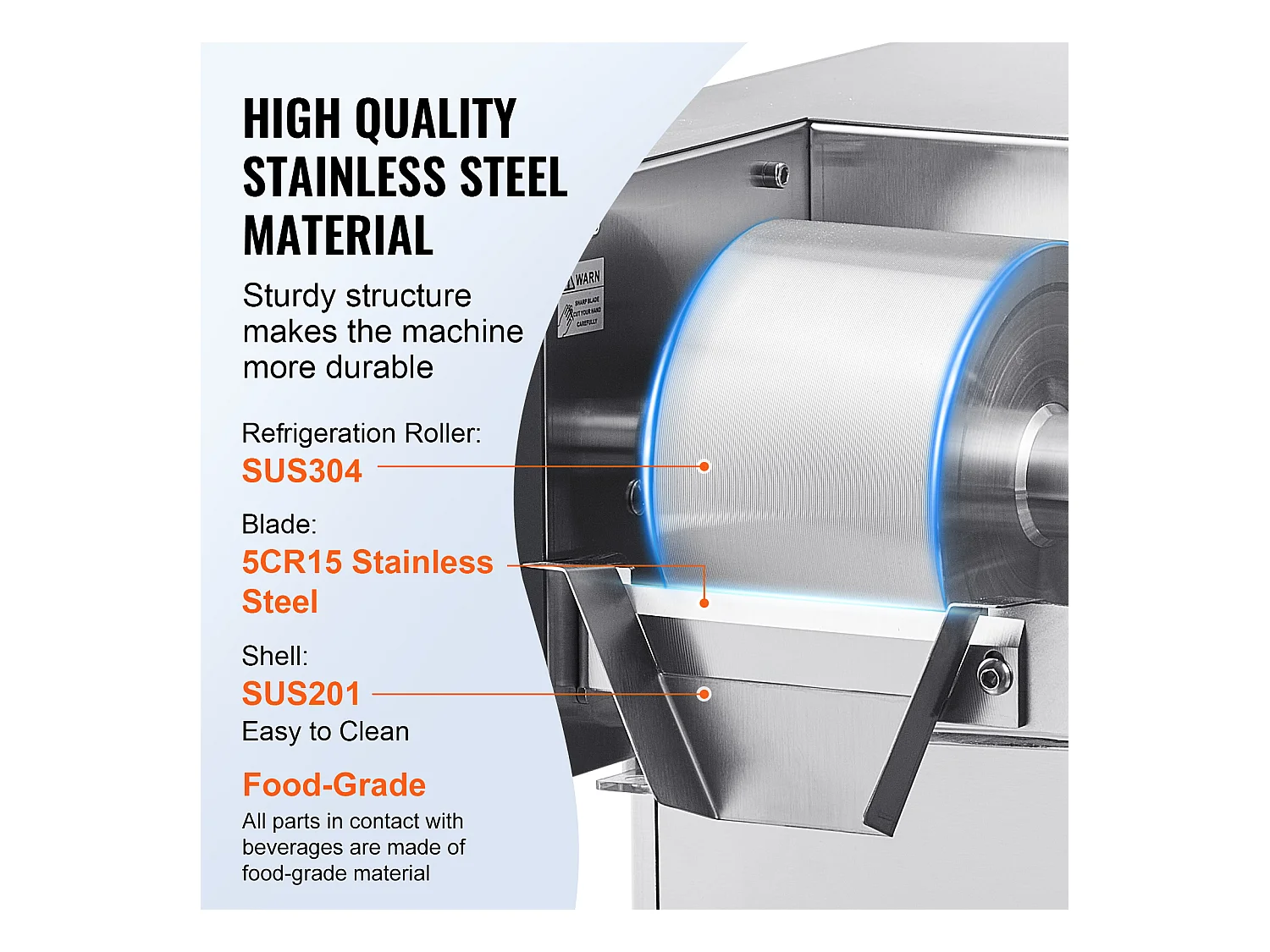 Commerciële Sneeuwvlokjes Ijsmachine SucceBuy, 80 kg/24u in RVS, voor Bakkerijen en Cafés