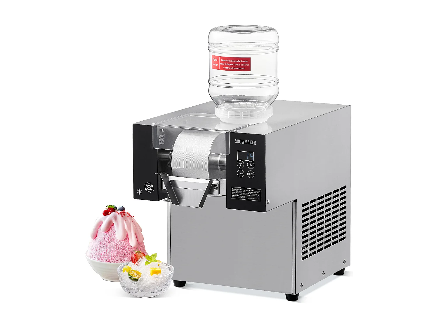 Commerciële Sneeuwvlokjes Ijsmachine SucceBuy, 80 kg/24u in RVS, voor Bakkerijen en Cafés