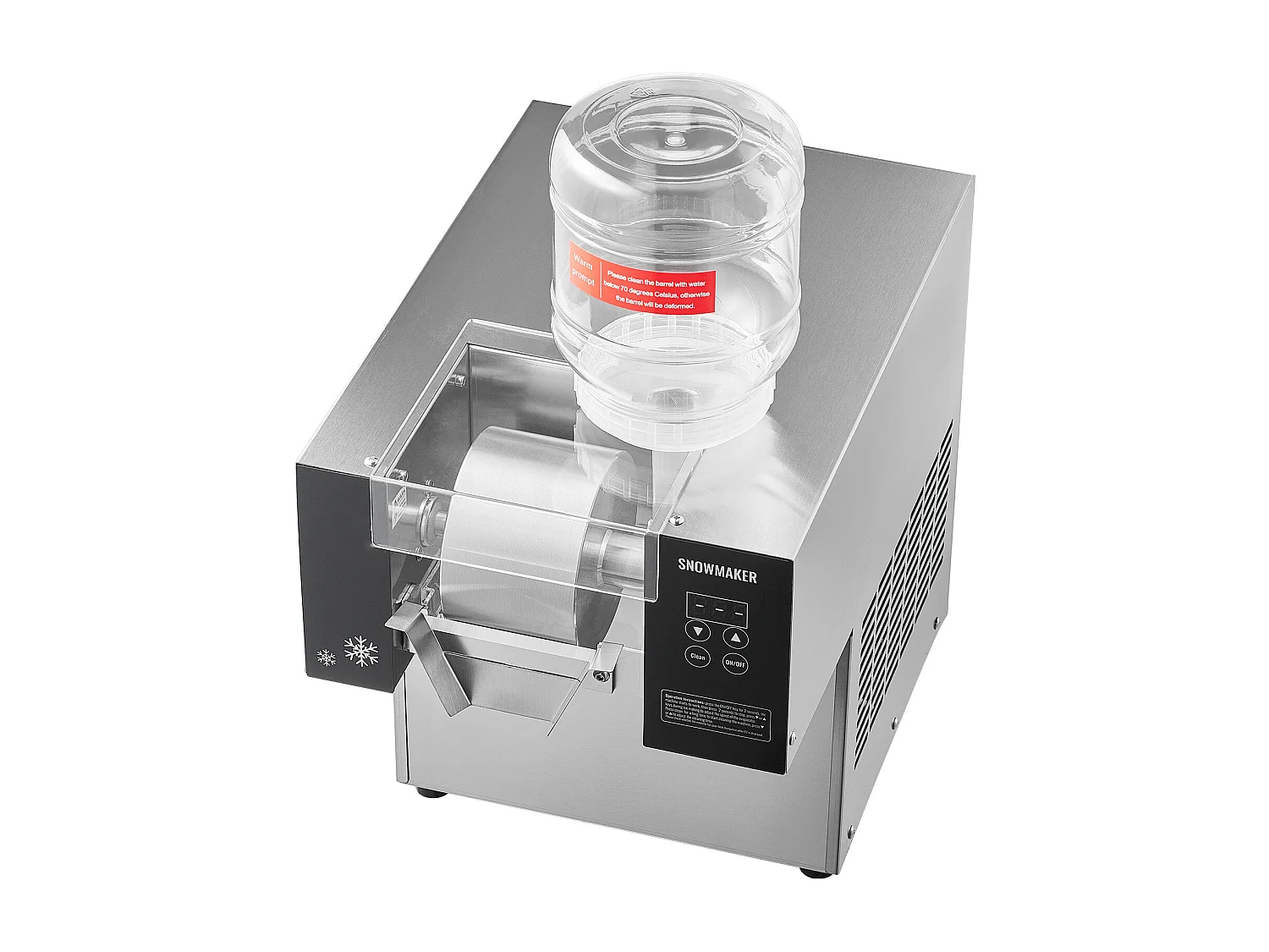 Commerciële Sneeuwvlokjes Ijsmachine SucceBuy, 80 kg/24u in RVS, voor Bakkerijen en Cafés