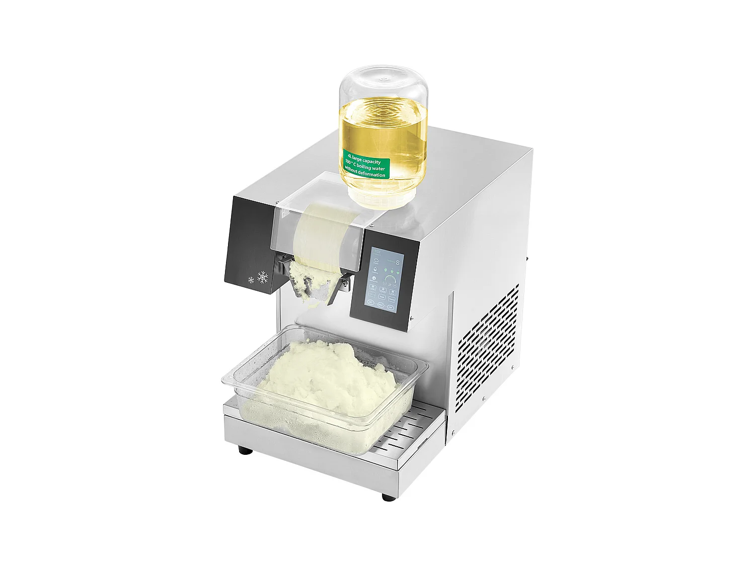 Machine à Glaçons Commerciale SucceBuy en Flocons de Neige, 230 kg/24 H en Acier Inoxydable, pour Boulangerie et Café