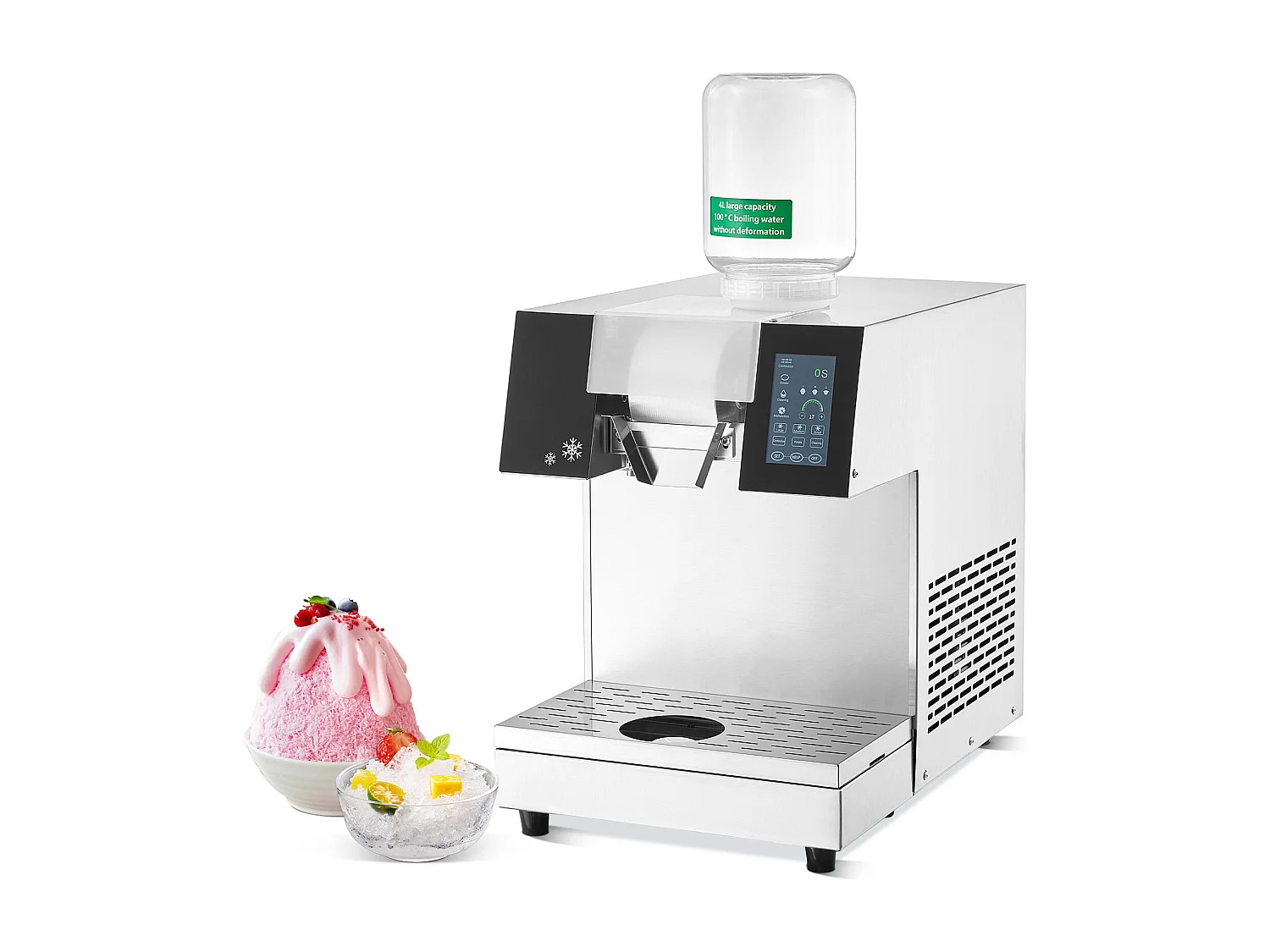 Machine à Glaçons Commerciale SucceBuy en Flocons de Neige, 230 kg/24 H en Acier Inoxydable, pour Boulangerie et Café