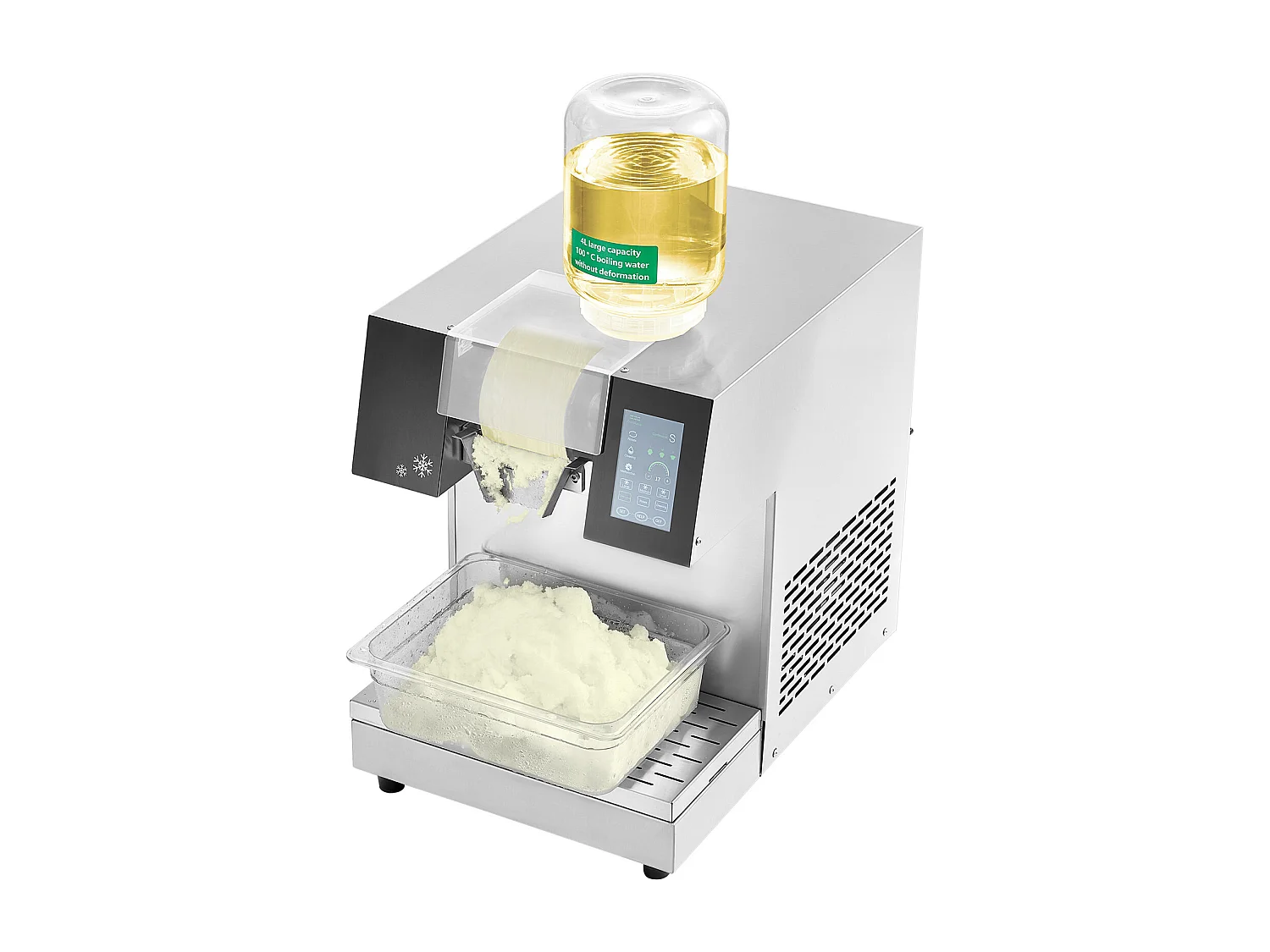 Machine à Glaçons Commerciale SucceBuy en Flocons de Neige, 230 kg/24 H en Acier Inoxydable, pour Boulangerie et Café