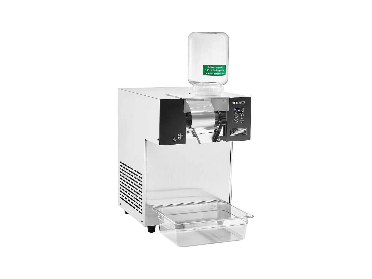 Commerciële Sneeuwvlokjes Ijsmachine SucceBuy, 180 kg/24u in RVS, voor Bakkerijen en Cafés