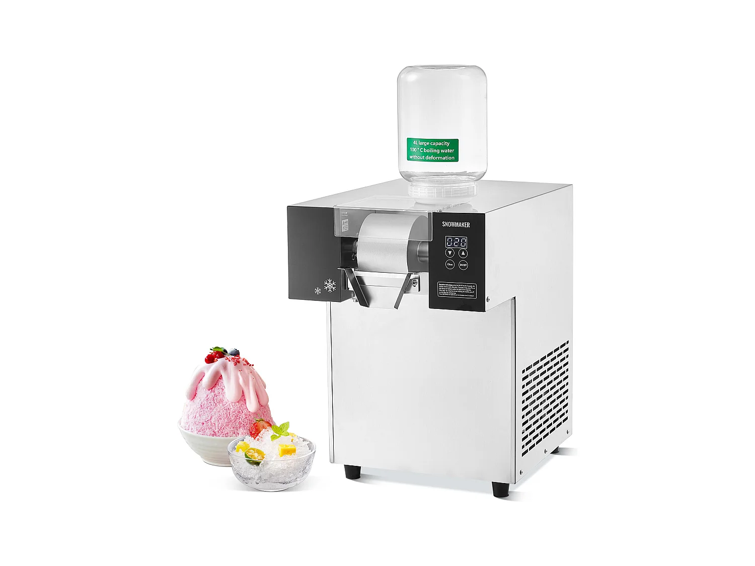 Machine à Glaçons Commerciale SucceBuy en Flocons de Neige, 180 kg/24 H en Acier Inoxydable