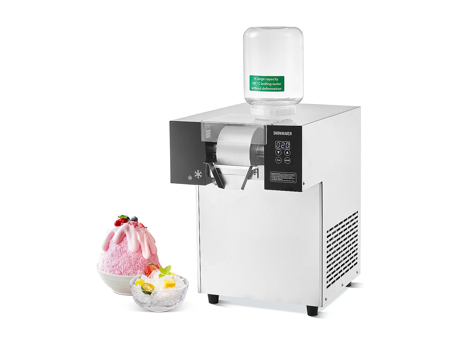 Commerciële Sneeuwvlokjes Ijsmachine SucceBuy, 180 kg/24u in RVS, voor Bakkerijen en Cafés
