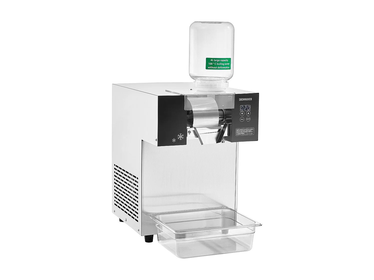 Commerciële Sneeuwvlokjes Ijsmachine SucceBuy, 180 kg/24u in RVS, voor Bakkerijen en Cafés