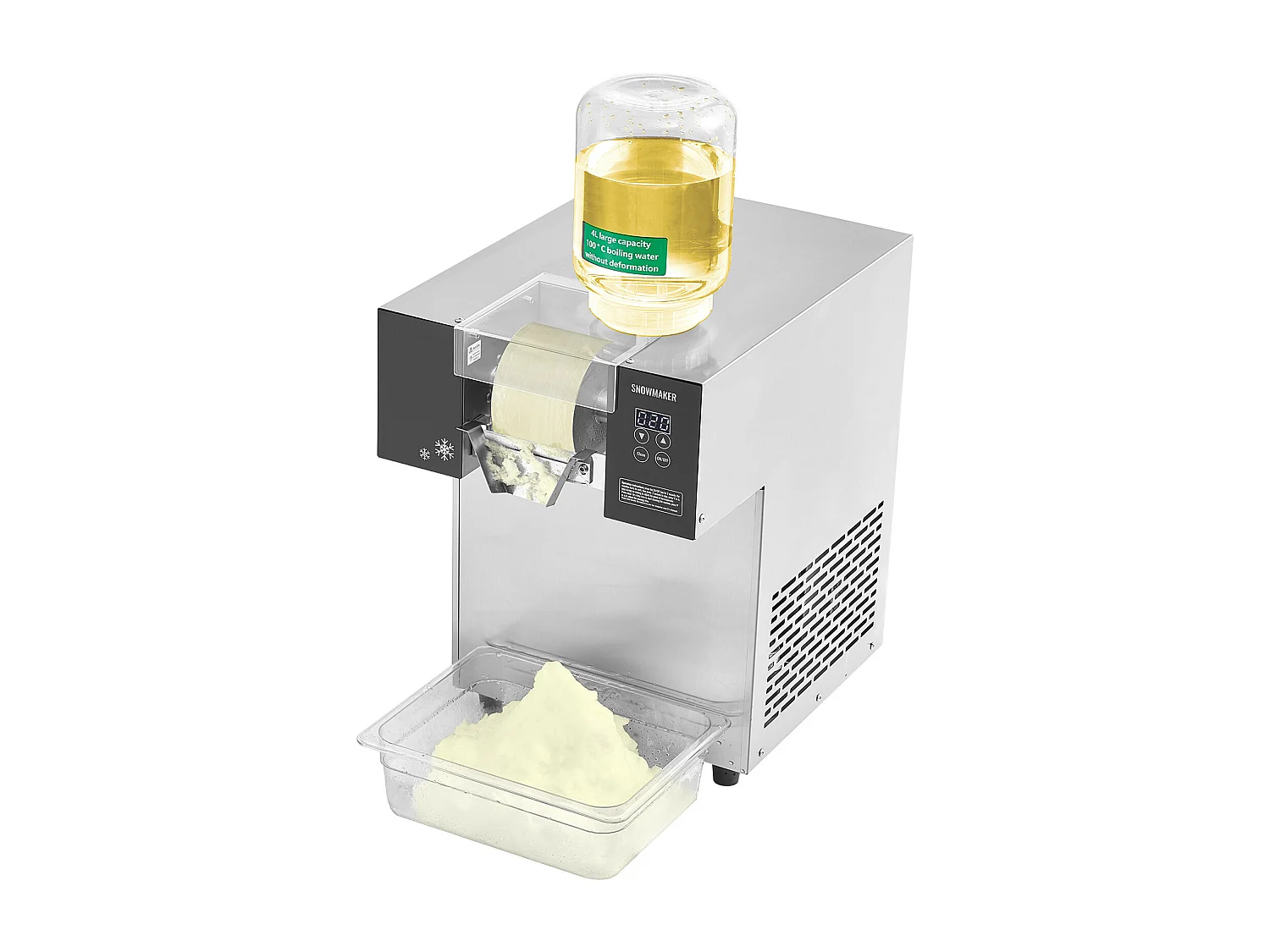 Commerciële Sneeuwvlokjes Ijsmachine SucceBuy, 180 kg/24u in RVS, voor Bakkerijen en Cafés