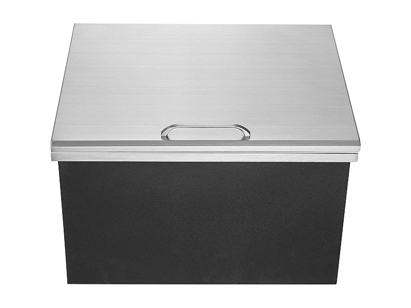 Glacière à Encastrer SucceBuy, 71 x 40 x 43 cm, Acier Inoxydable avec Couvercle, Bar à Glace de Cuisine Extérieure
