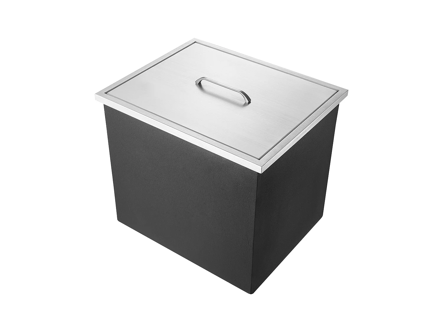 Glacière à Encastrer SucceBuy, 53 x 43 x 46 cm, Bac à Glaçons en Acier Inoxydable avec Couvercle, Bar à Glace de Cuisine Extérieure