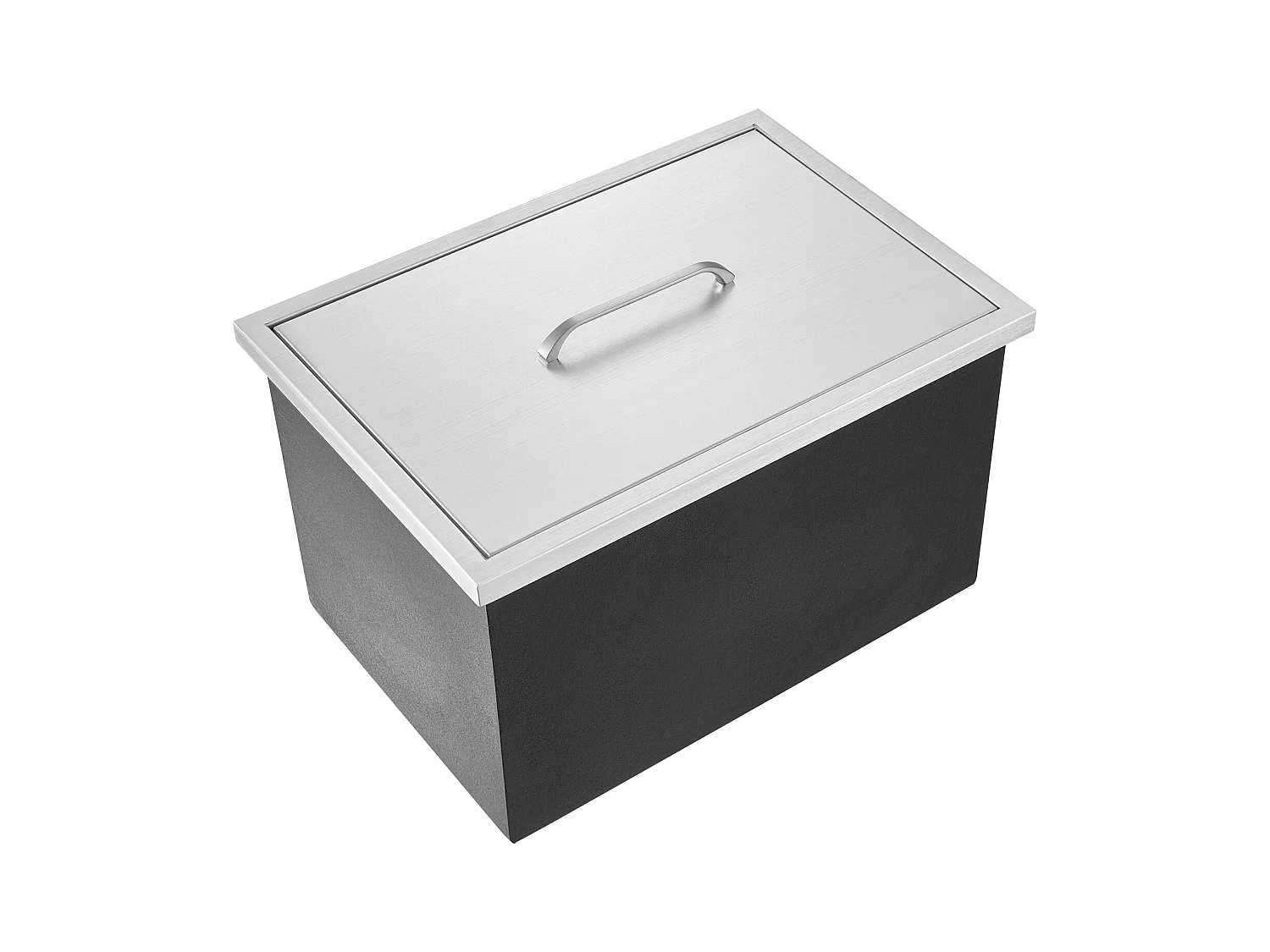 Glacière à Encastrer SucceBuy, 53 x 43 x 46 cm, Bac à Glaçons en Acier Inoxydable avec Couvercle, Bar à Glace de Cuisine Extérieure