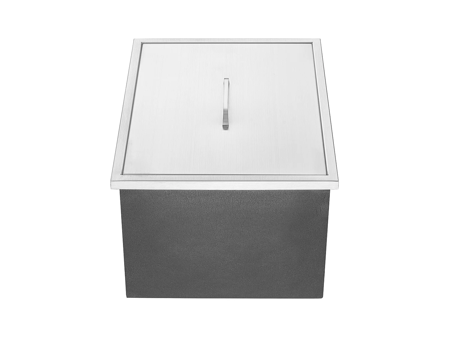 Glacière à Encastrer SucceBuy, 53 x 43 x 46 cm, Bac à Glaçons en Acier Inoxydable avec Couvercle, Bar à Glace de Cuisine Extérieure