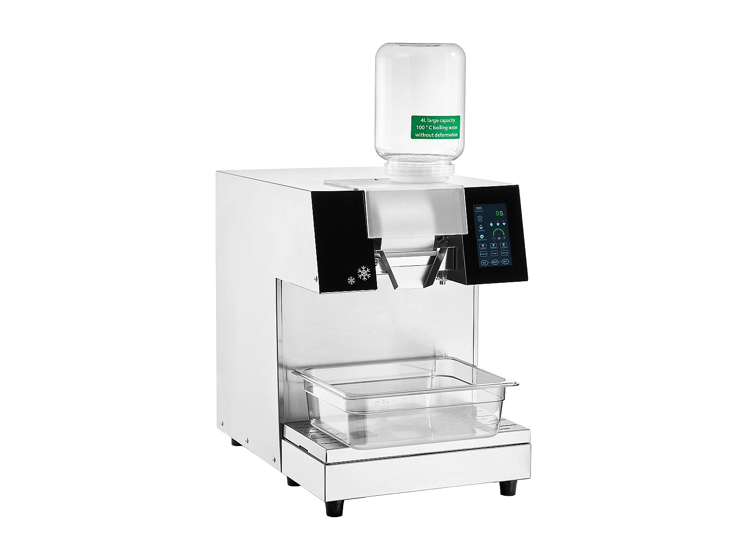 Machine à Glaçons Commerciale SucceBuy en Flocons de Neige, 180 kg/24 H en Acier Inoxydable, pour Boulangerie et Café