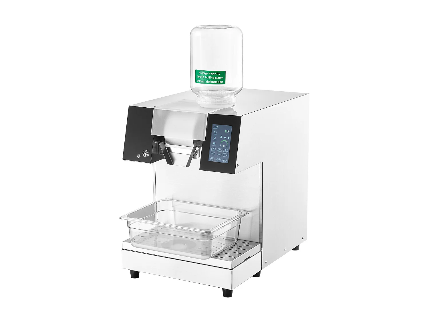 Machine à Glaçons Commerciale SucceBuy en Flocons de Neige, 180 kg/24 H en Acier Inoxydable, pour Boulangerie et Café