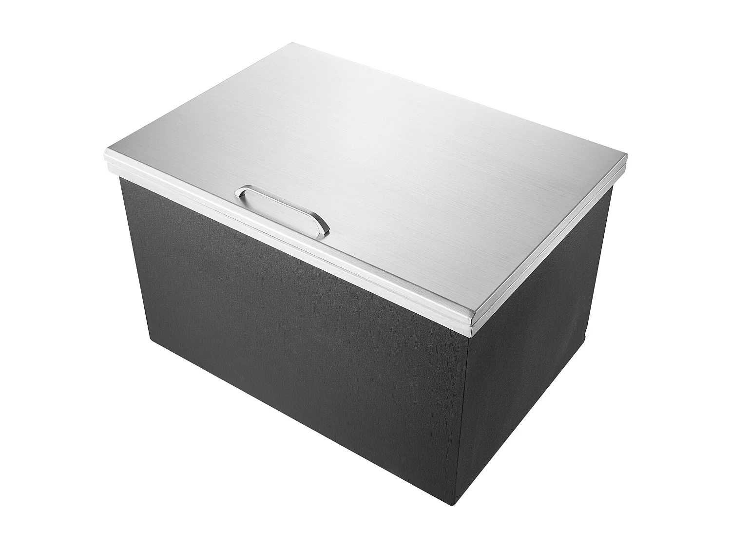 Glacière à Encastrer SucceBuy, 71 x 51 x43 cm, Acier Inoxydable avec Couvercle, Bar à Glace de Cuisine Extérieure