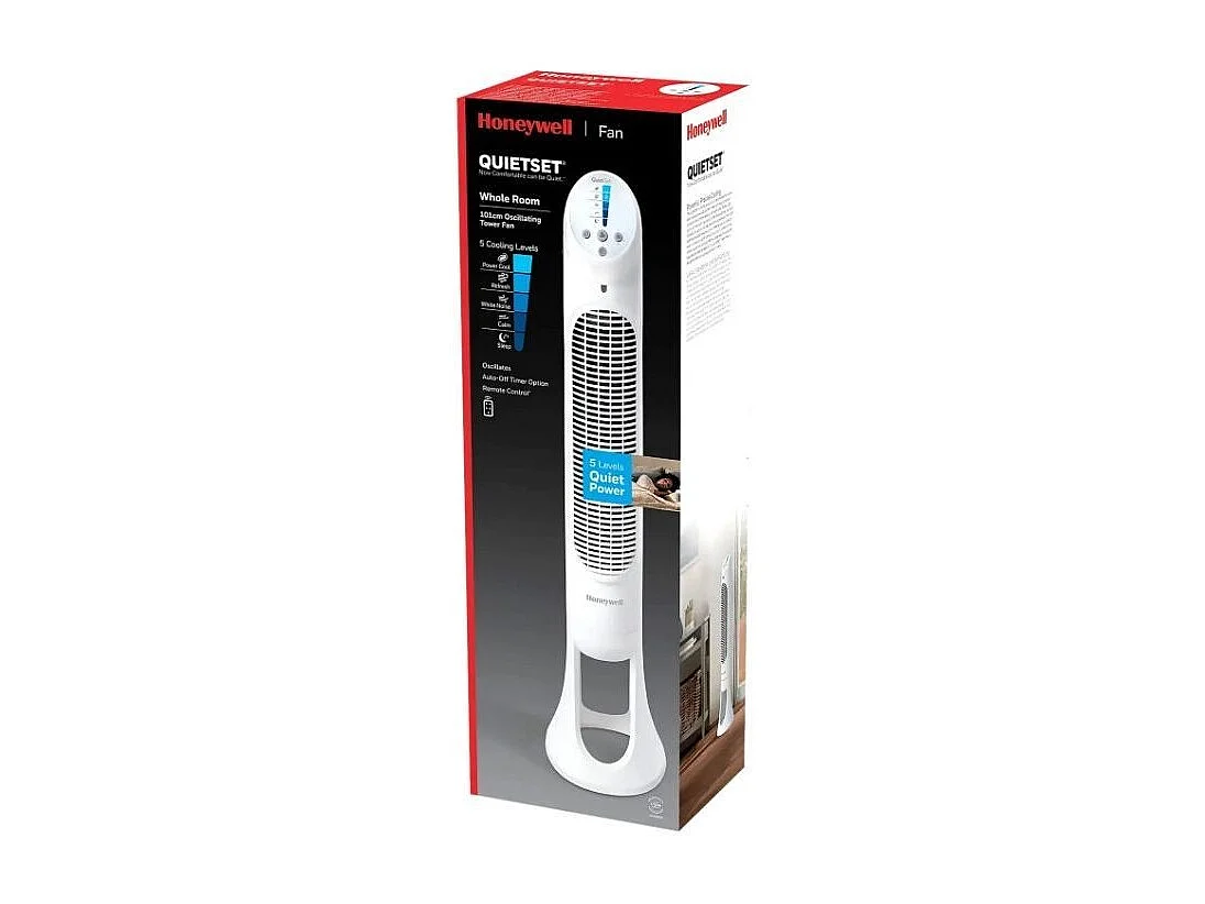 Honeywell Ventilateur colonne 101cm 30w 5 vitesses blanc - hyf260ea