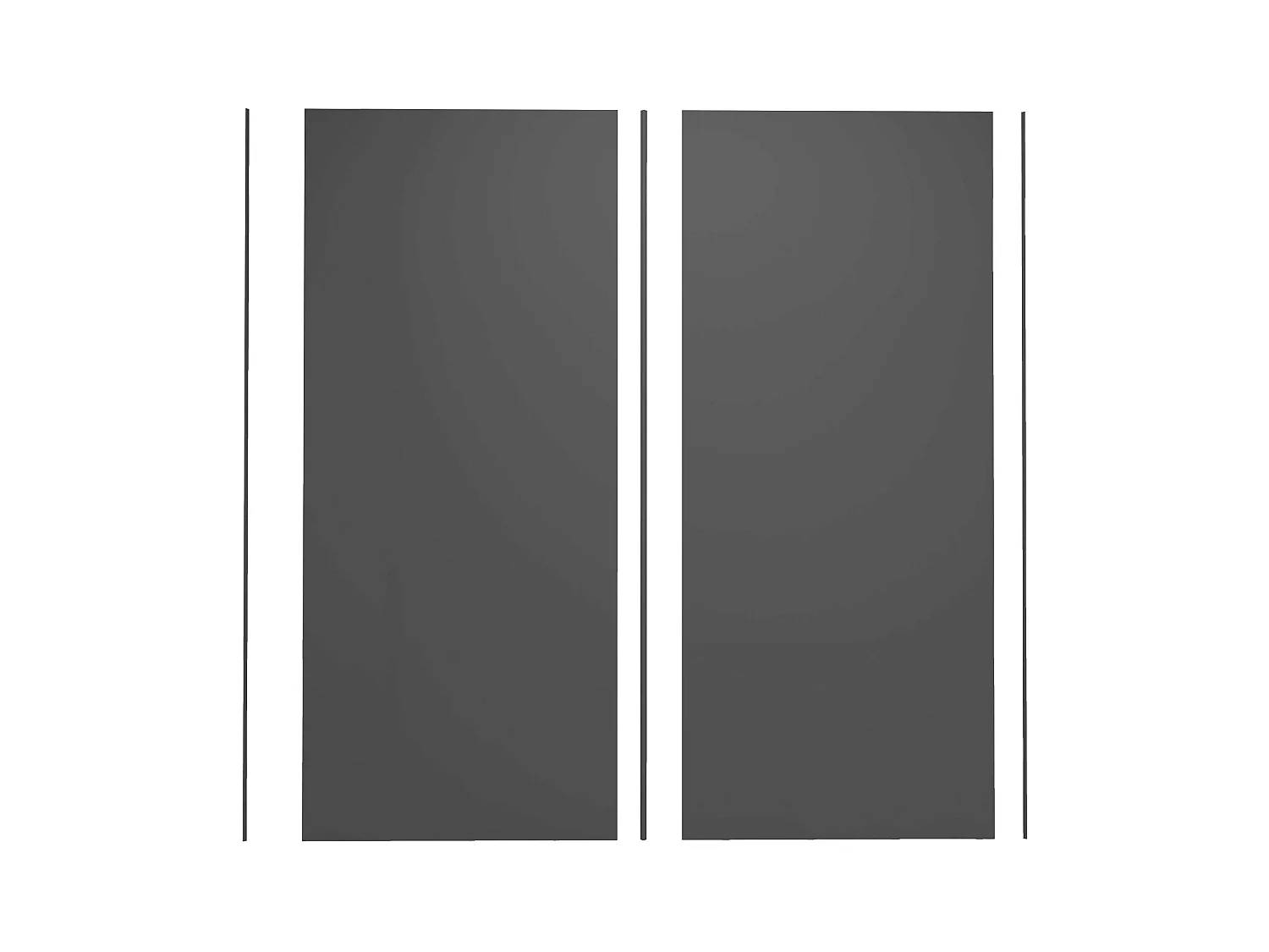 Lot de 2 panneaux muraux de douche Noir mural aluminium avec 1 profile - L.90 x L.90 x H.210 cm - Étanche, durable et facile à nettoyer