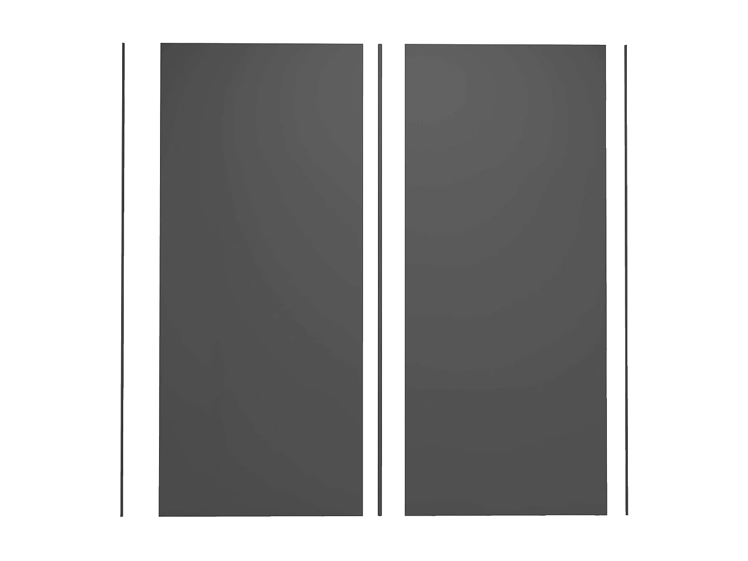 Lot de 2 panneaux muraux de douche Noir mural aluminium avec 1 profile - L.90 x L.90 x H.210 cm - Étanche, durable et facile à nettoyer