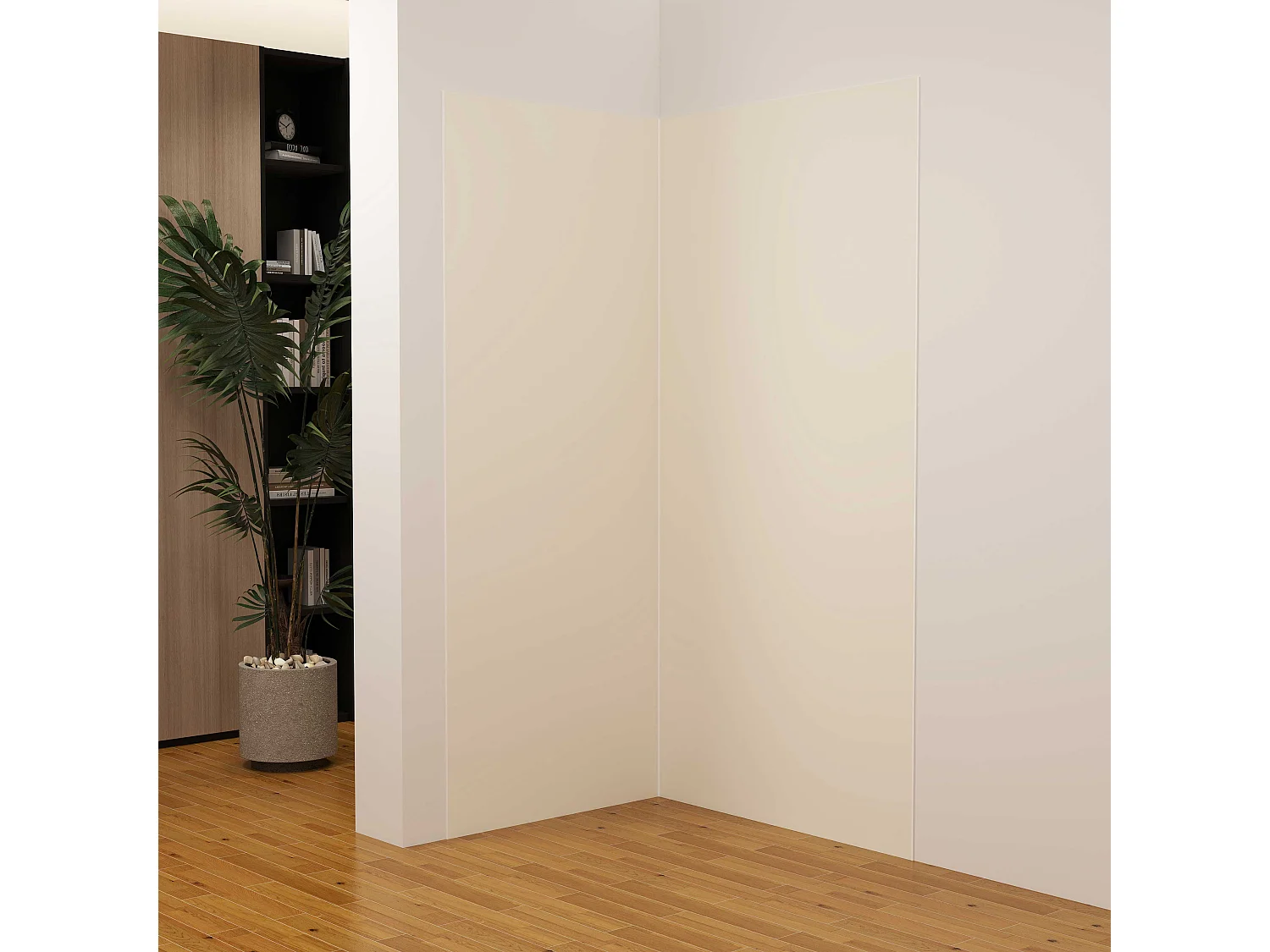 Lot de 2 panneaux muraux de douche Ivoire mural aluminium avec 3 profiles - L.90 x L.100 x H.210 cm - Étanche, durable et facile à nettoyer