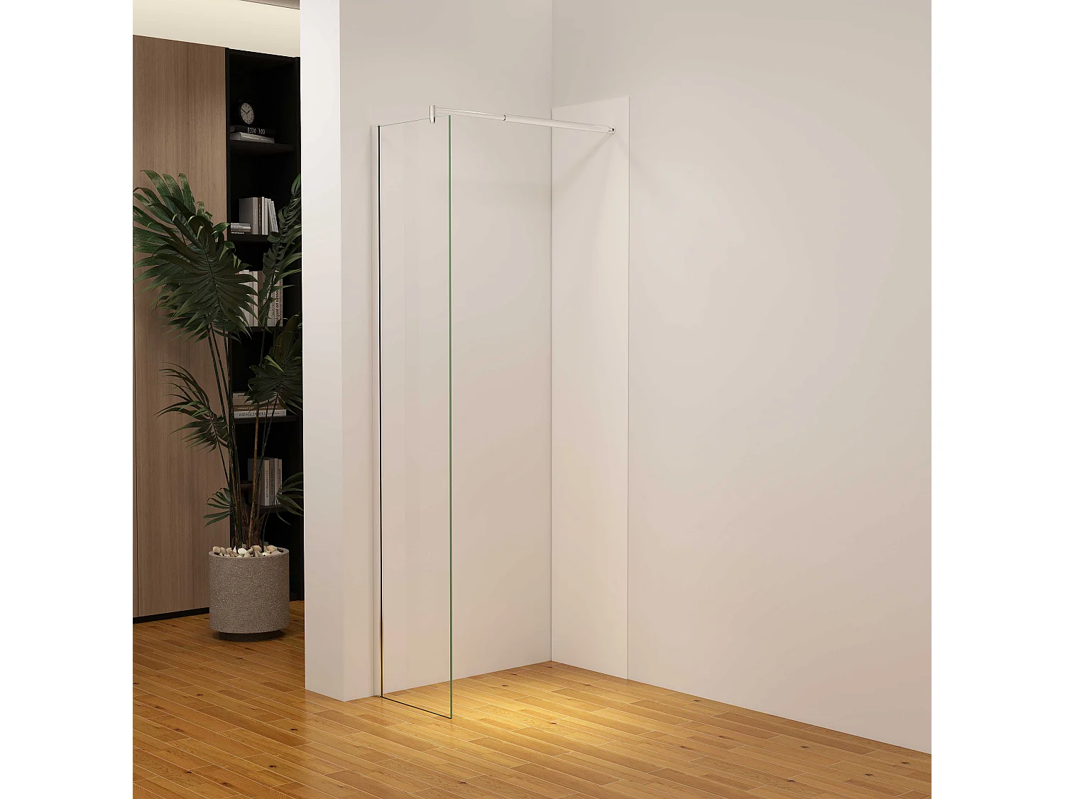 Panneau mural de douche Blanc 40 x 210 cm mural aluminium avec 1 profile - Étanche, durable et facile à nettoyer