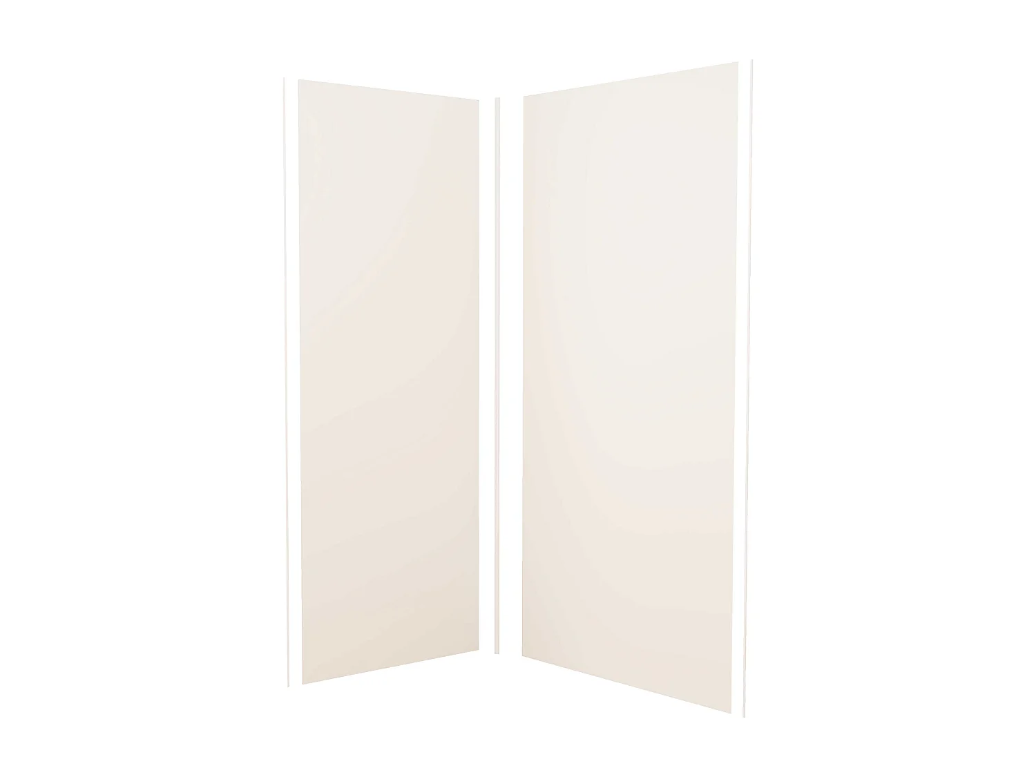 Lot de 2 panneaux muraux de douche Ivoire mural aluminium avec 3 profiles - L.40 x L.80 x H.210 cm - Étanche, durable et facile à nettoyer