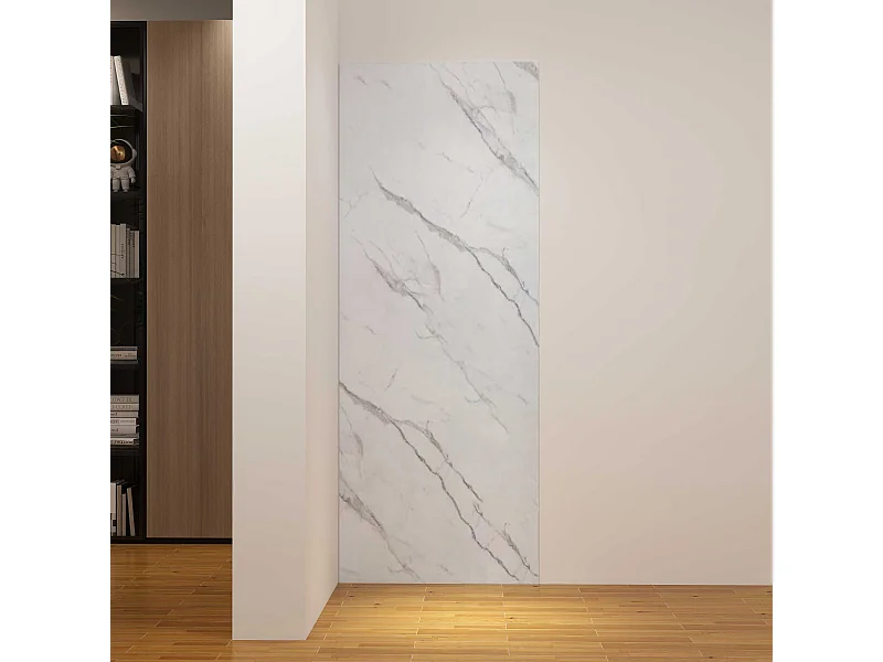 Douchewandpaneel met wit marmereffect 120 x 210 cm, aluminium wandpaneel - Waterdicht, duurzaam en eenvoudig te reinigen