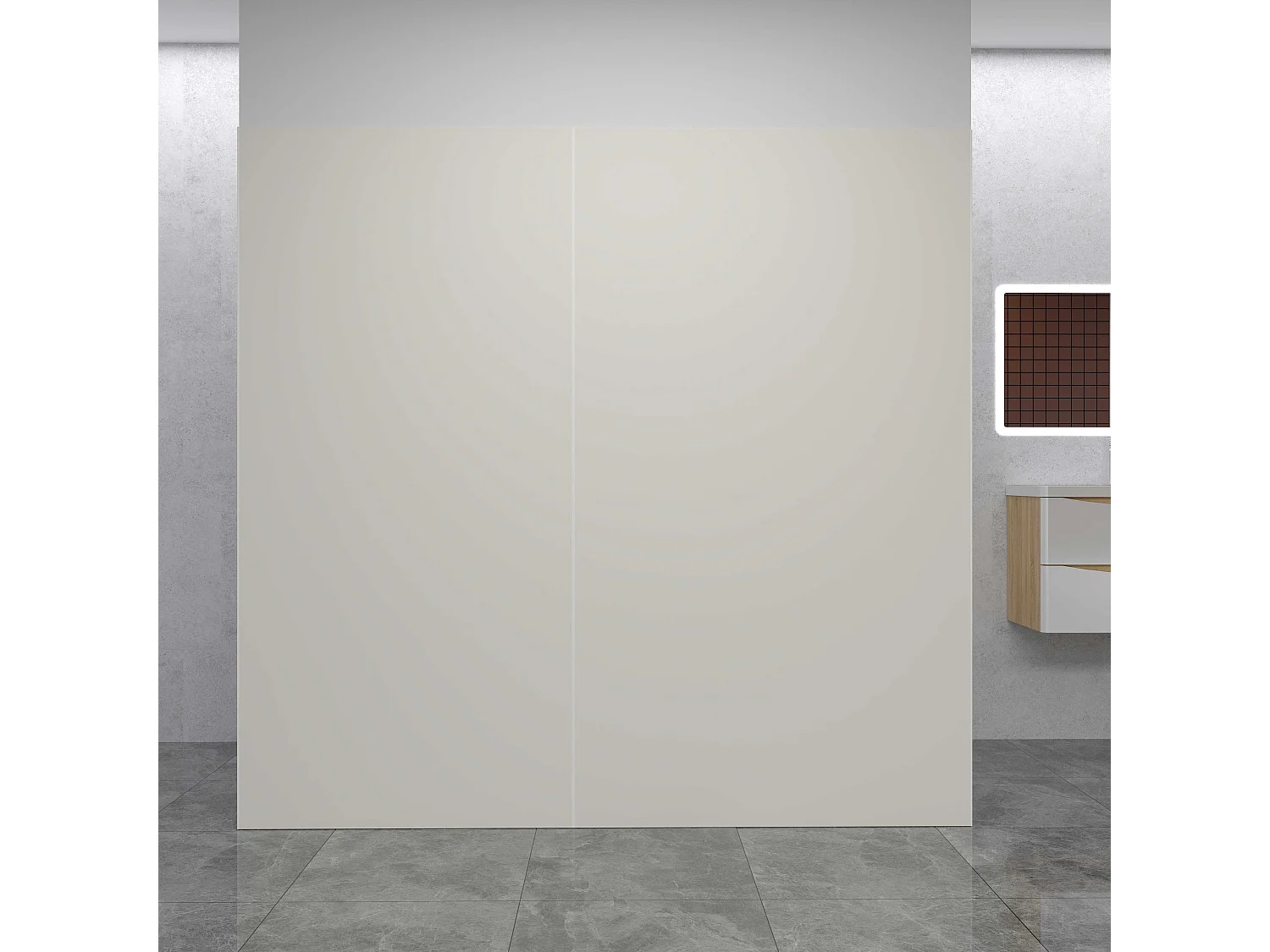 Lot de 2 panneaux muraux de douche Ivoire mural aluminium avec 1 profile - L.100 x L.120 x H.210 cm - Étanche, durable et facile à nettoyer