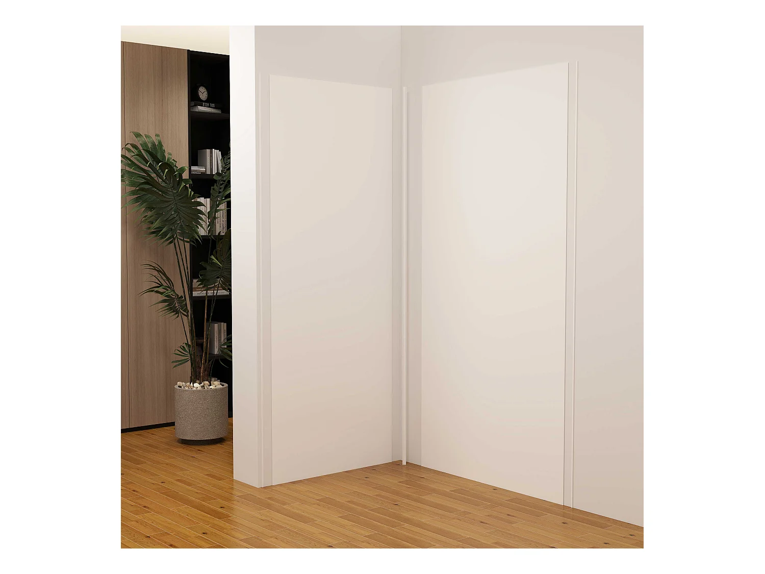 Lot de 2 panneaux muraux de douche blanc mural aluminium avec 3 profiles - L.100 x L.120 x H.210 cm - Étanche, durable et facile à nettoyer