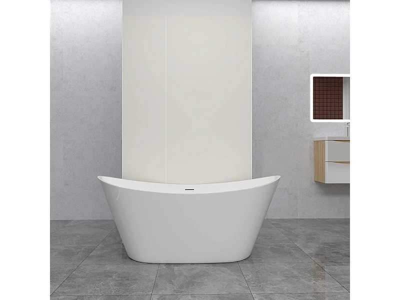 Set van 2 ivoorkleurige aluminium wandgemonteerde douchepanelen met 1 profiel - L.40 x B.90 x H.210 cm - Waterdicht, duurzaam en eenvoudig te reinigen