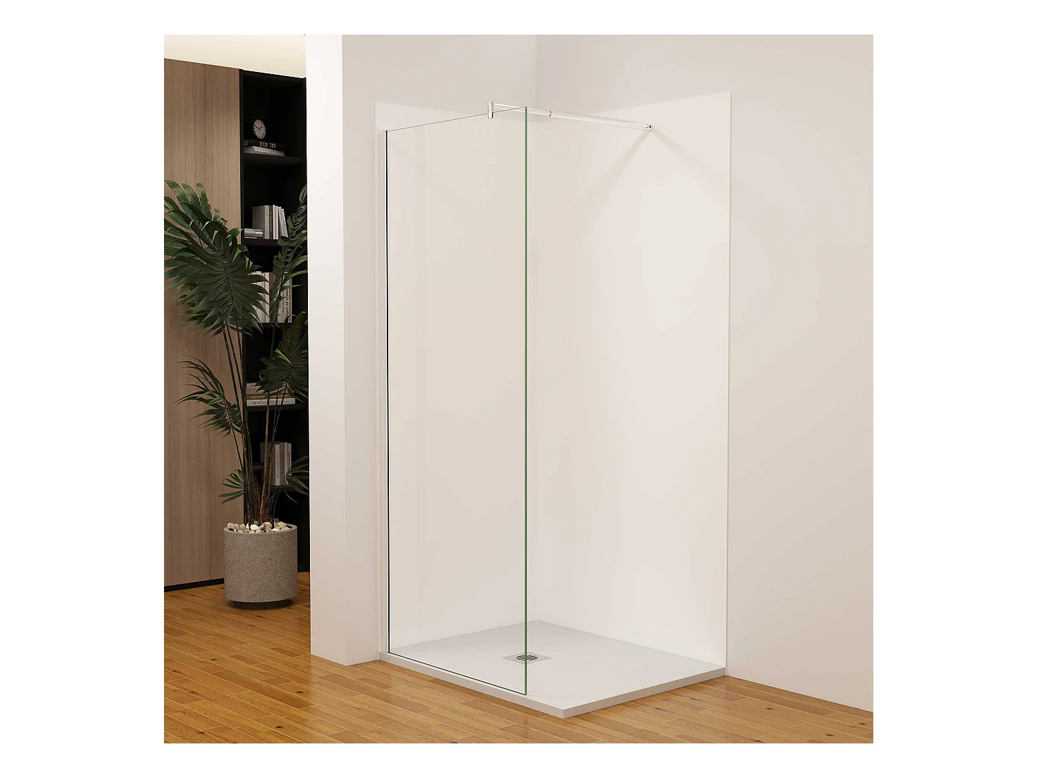 Lot de 2 panneaux muraux de douche blanc mural aluminium avec 3 profiles - L.100 x L.100 x H.210 cm - Étanche, durable et facile à nettoyer