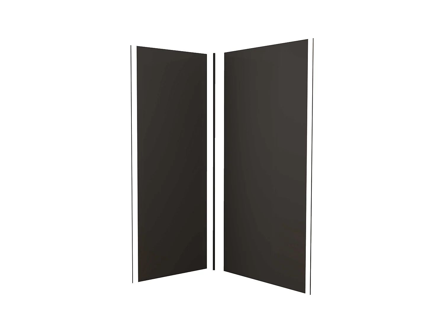Lot de 2 panneaux muraux de douche Noir mural aluminium avec 3 profiles - L.90 x L.100 x H.210 cm - Étanche, durable et facile à nettoyer