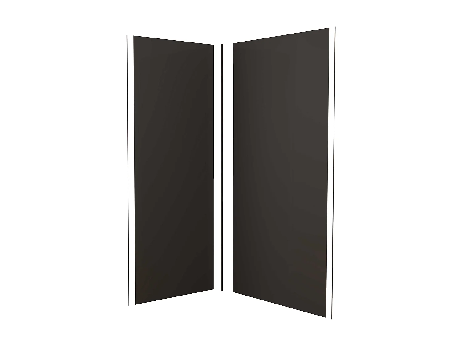 Lot de 2 panneaux muraux de douche Noir mural aluminium avec 3 profiles - L.90 x L.100 x H.210 cm - Étanche, durable et facile à nettoyer