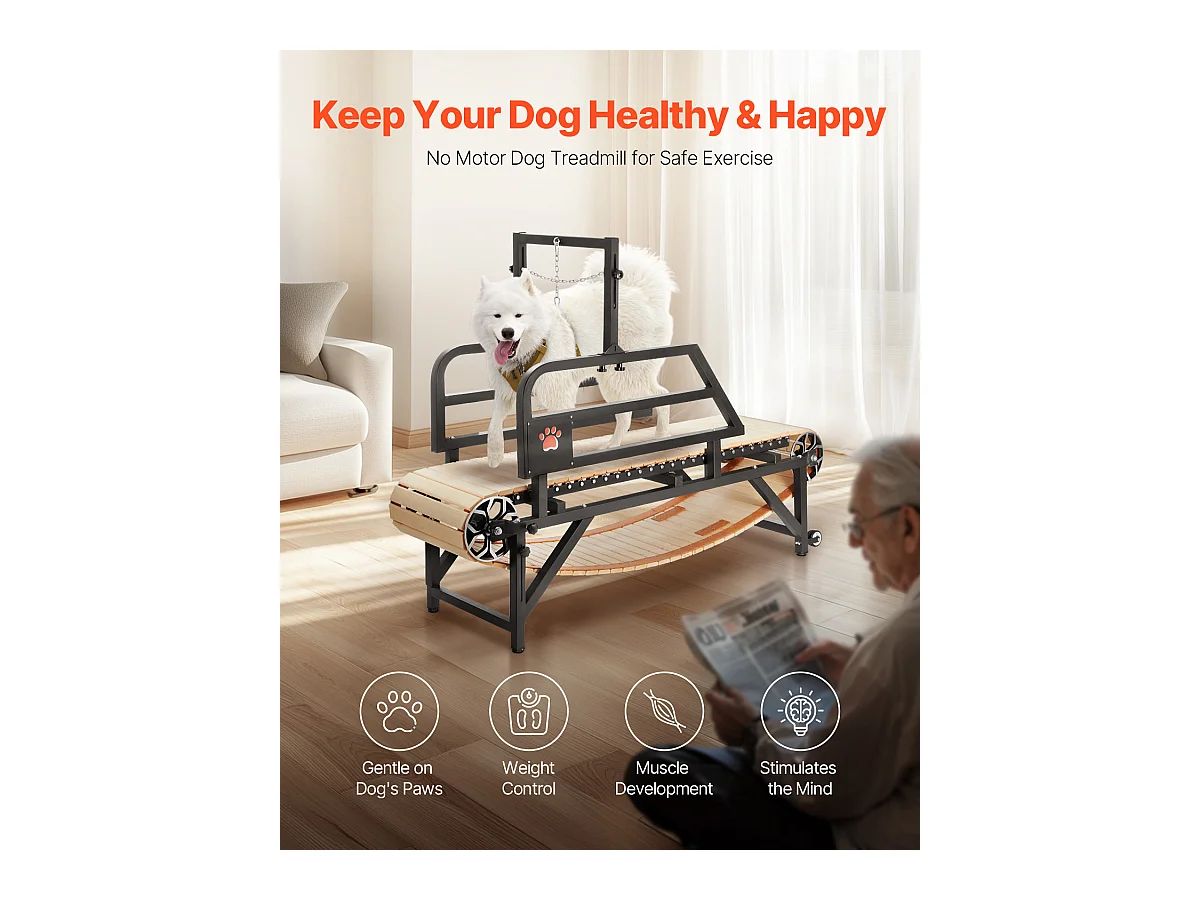 Tapis Roulant pour Chien, SucceBuy Tapis Roulant pour Chien de Taille Moyenne jusqu'à 100 kg, non Électrique, Intérieur