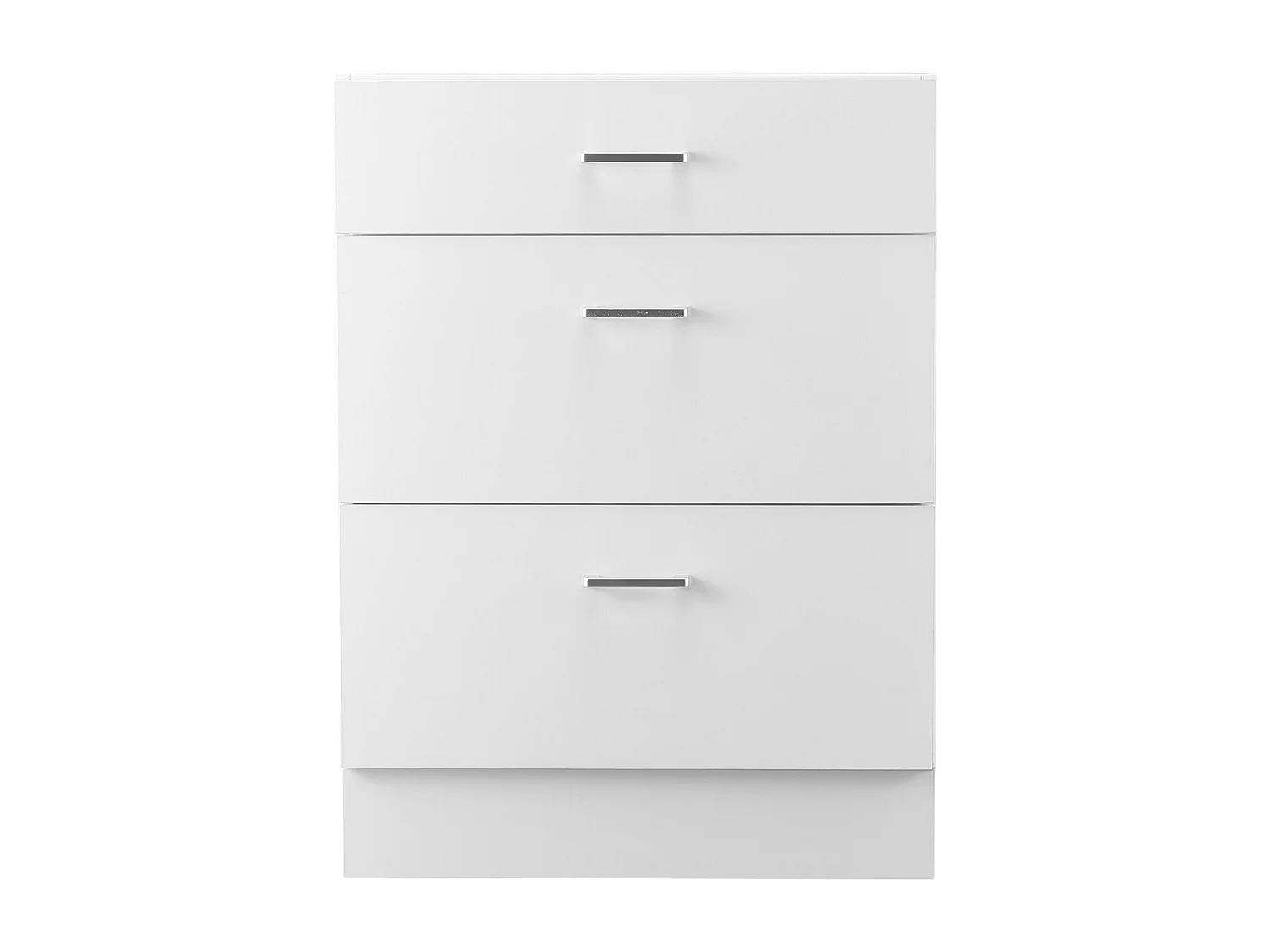 Meble Niskie SucceBuy Shaker 61cm x 48cm x 81cm Gotowy do Złożenia, 3 Szuflady, Nie Zmontowany z Szynami Zamykania Tłumionego, Gotowy do Złożenia