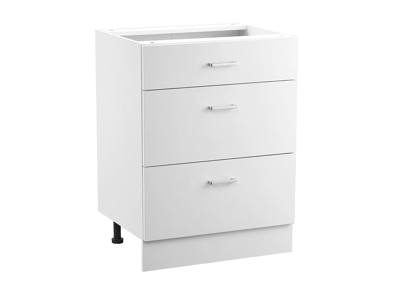Meble Niskie SucceBuy Shaker 61cm x 48cm x 81cm Gotowy do Złożenia, 3 Szuflady, Nie Zmontowany z Szynami Zamykania Tłumionego, Gotowy do Złożenia
