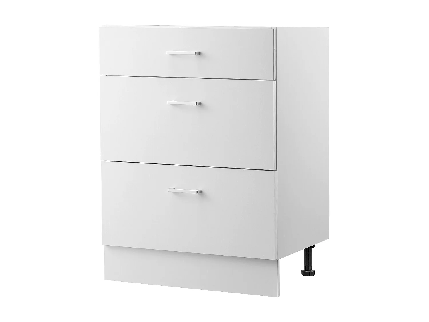 Meble Niskie SucceBuy Shaker 61cm x 48cm x 81cm Gotowy do Złożenia, 3 Szuflady, Nie Zmontowany z Szynami Zamykania Tłumionego, Gotowy do Złożenia