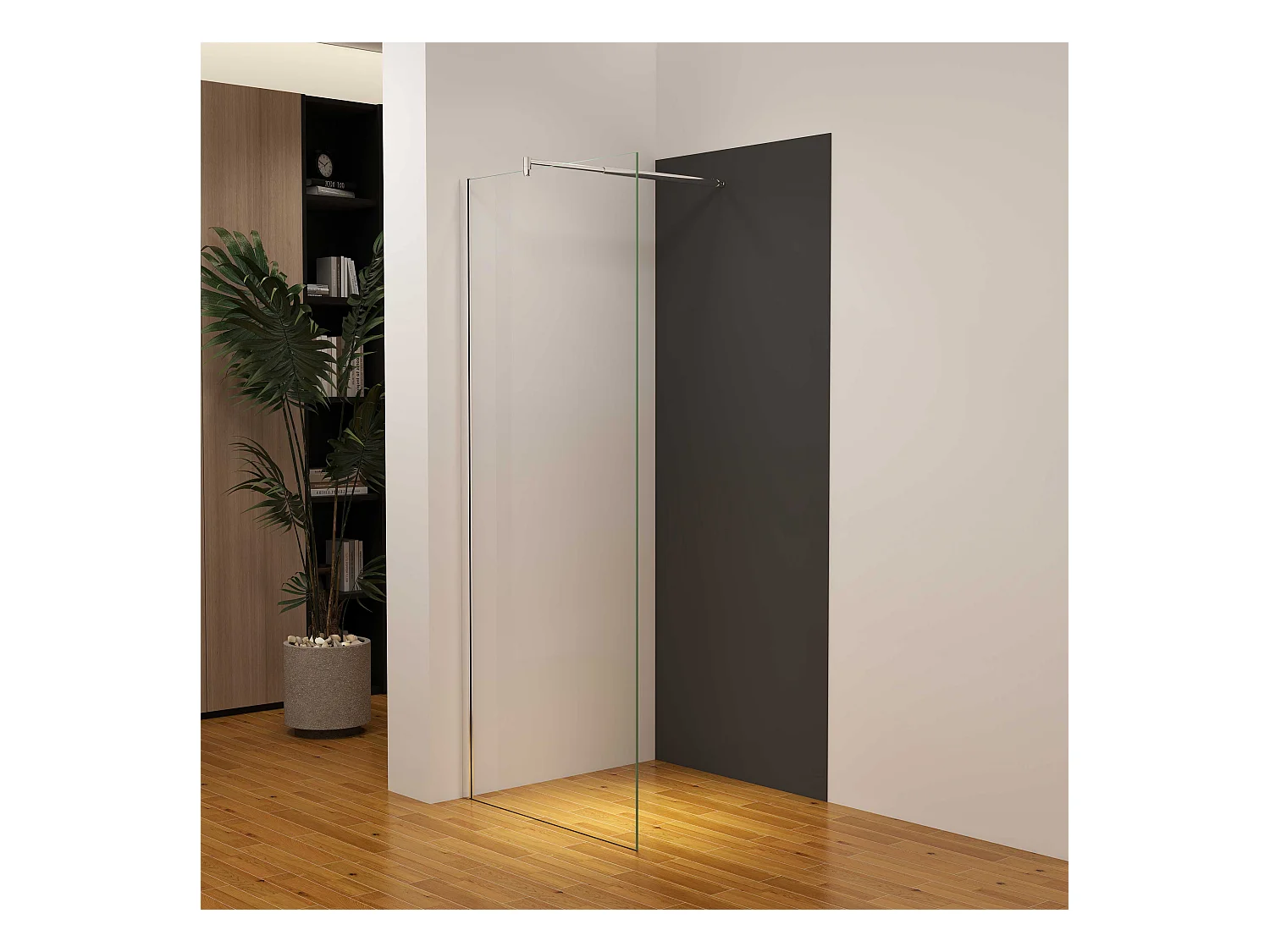 Panneau mural de douche Noir 100 x 210 cm mural aluminium avec 1 profile - Étanche, durable et facile à nettoyer