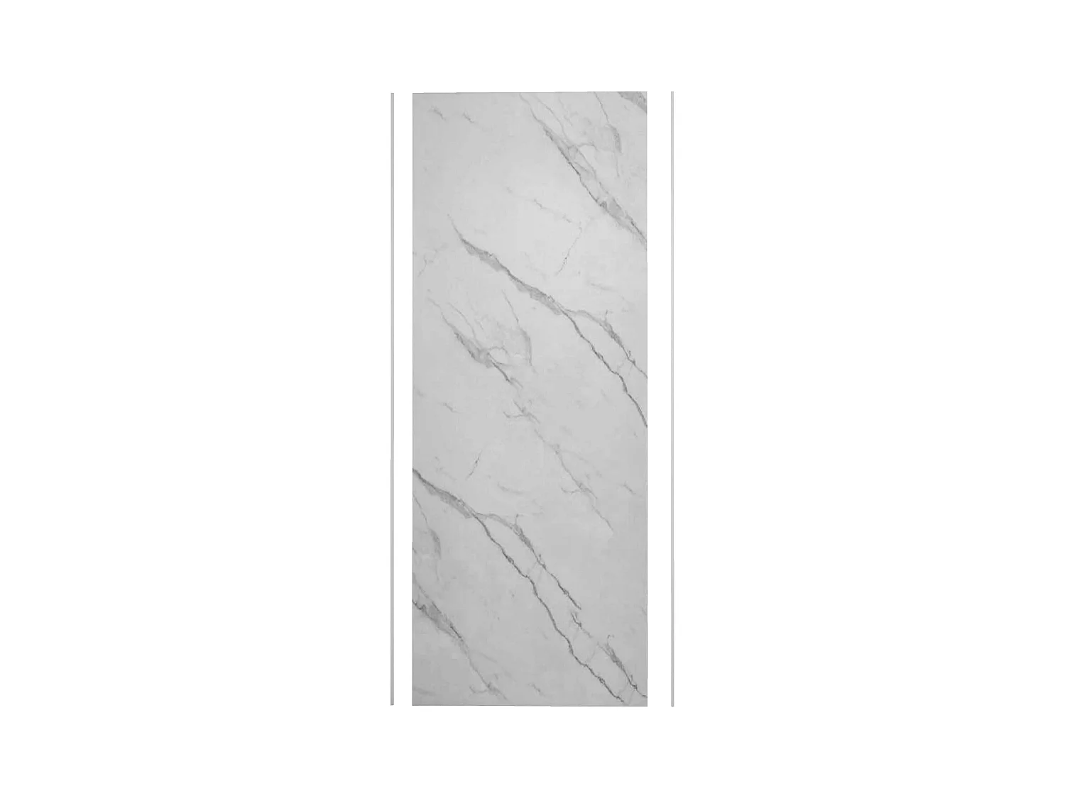 Panneau mural de douche effet blanc marbre 100 x 210 cm mural aluminium avec 1 profile - Étanche, durable et facile à nettoyer