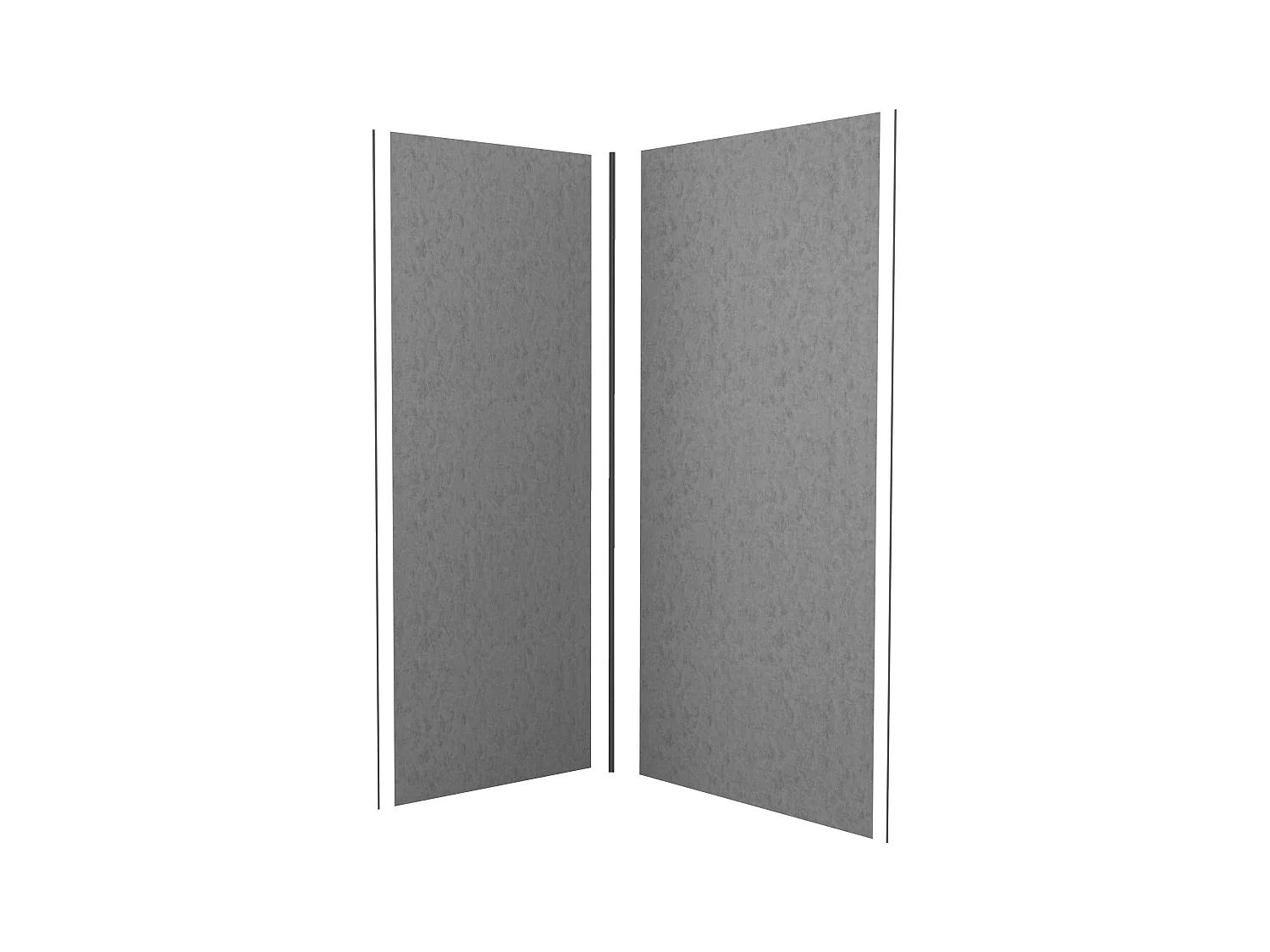 Lot de 2 panneaux muraux de douche gris mural aluminium avec 3 profiles - L.90 x L.90 x H.210 cm - Étanche, durable et facile à nettoyer