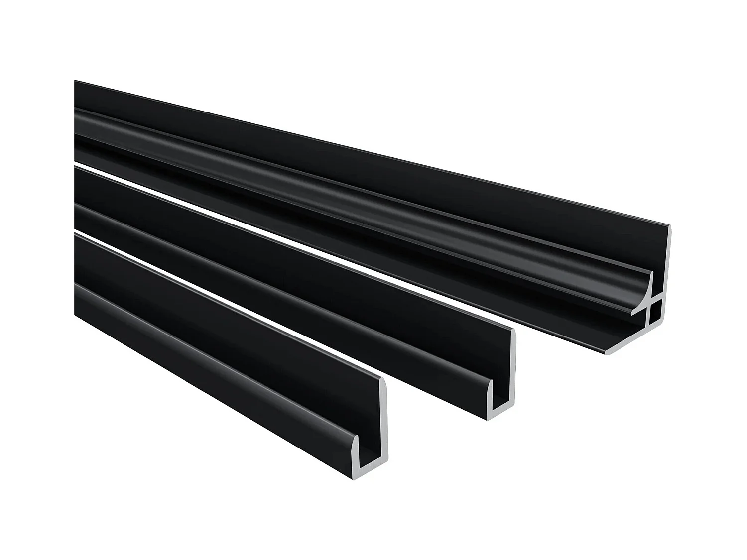 Lot de 2 panneaux muraux de douche gris mural aluminium avec 3 profiles - L.90 x L.90 x H.210 cm - Étanche, durable et facile à nettoyer