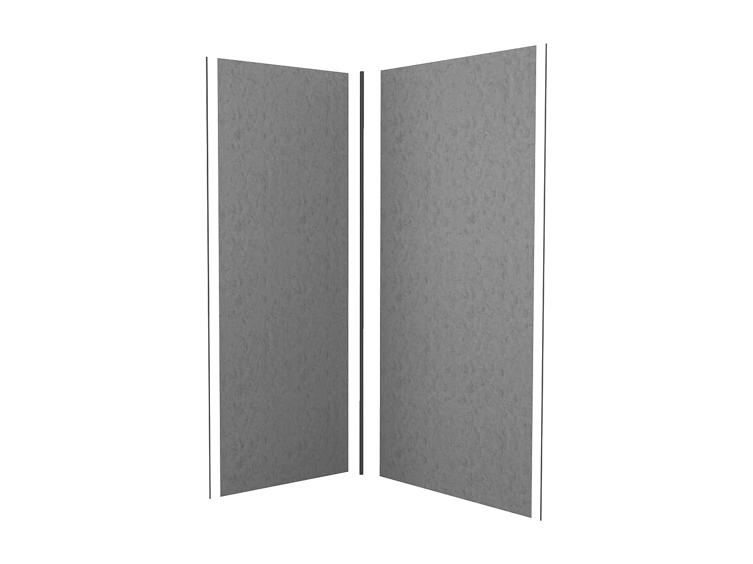 Lot de 2 panneaux muraux de douche gris mural aluminium avec 3 profiles - L.90 x L.90 x H.210 cm - Étanche, durable et facile à nettoyer