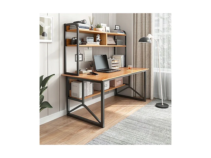 Biurko komputerowe ciemny buk pod laptop loft gamingowe nowoczesne 120 cm