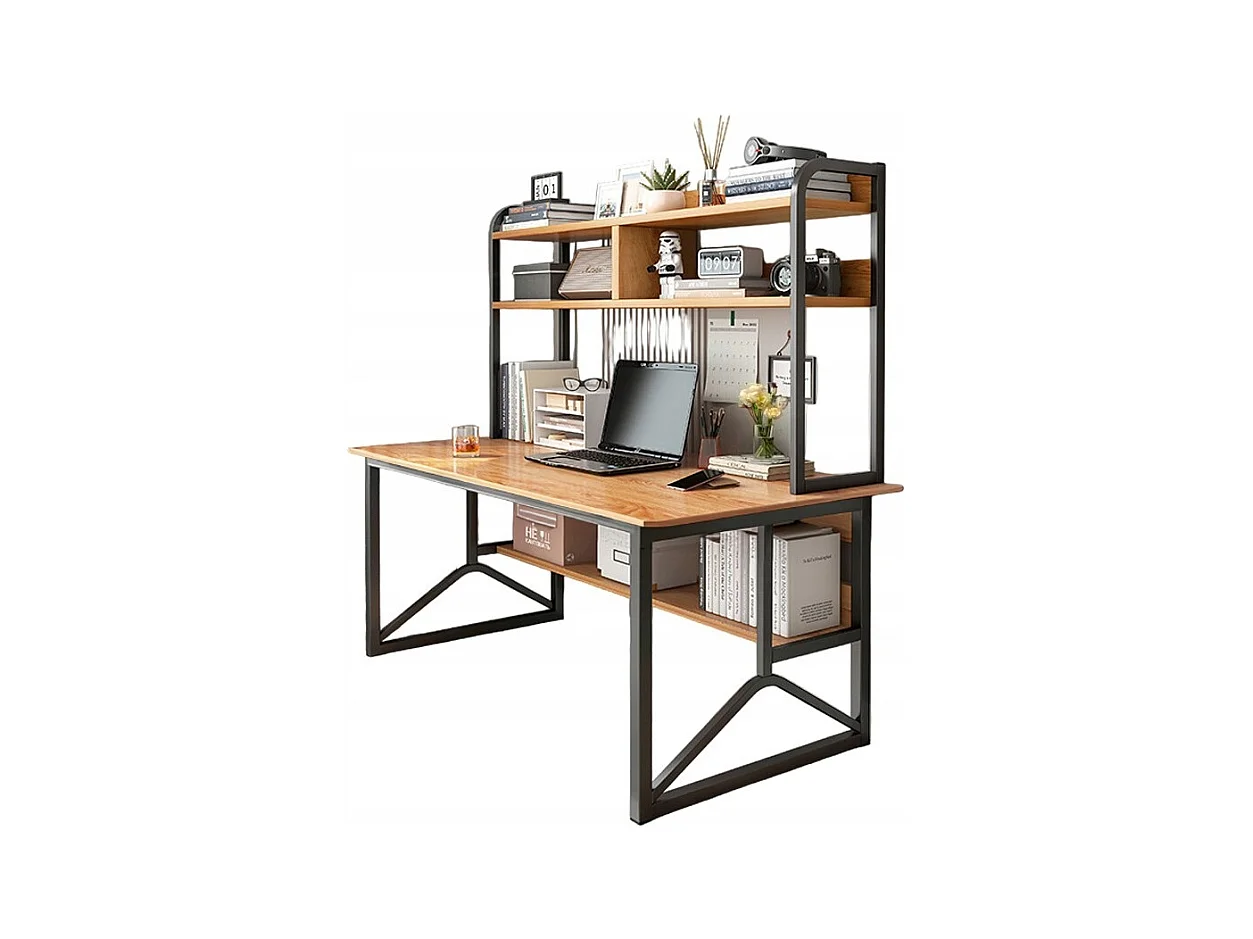 Biurko komputerowe ciemny buk pod laptop loft gamingowe nowoczesne 120 cm