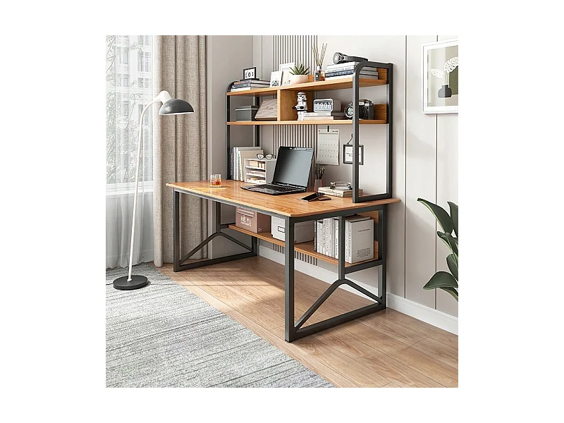 Biurko komputerowe ciemny buk pod laptop loft gamingowe nowoczesne 120 cm