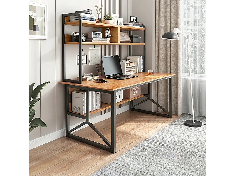 Biurko komputerowe ciemny buk pod laptop loft gamingowe nowoczesne 120 cm