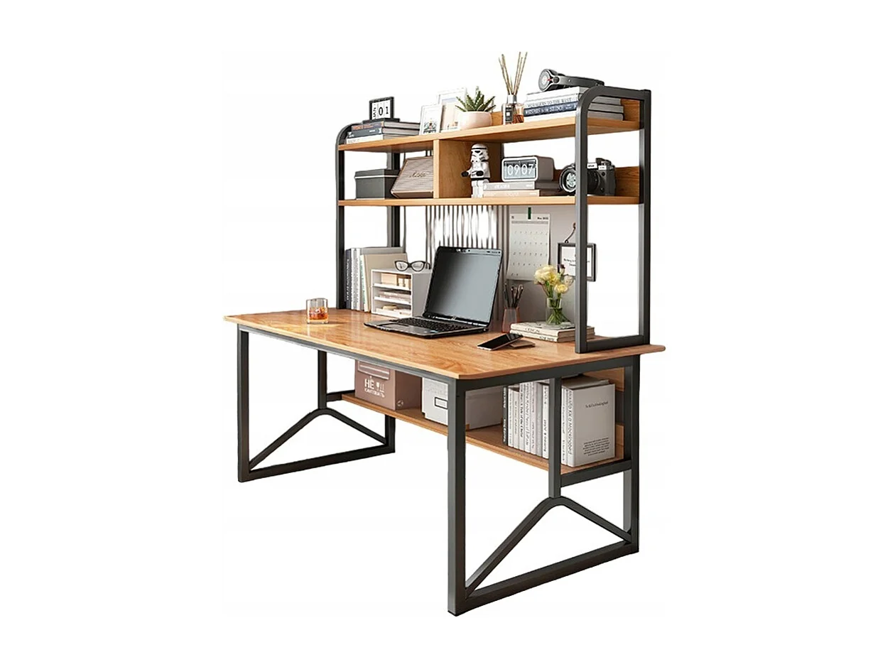 Biurko komputerowe ciemny buk pod laptop loft gamingowe nowoczesne 120 cm