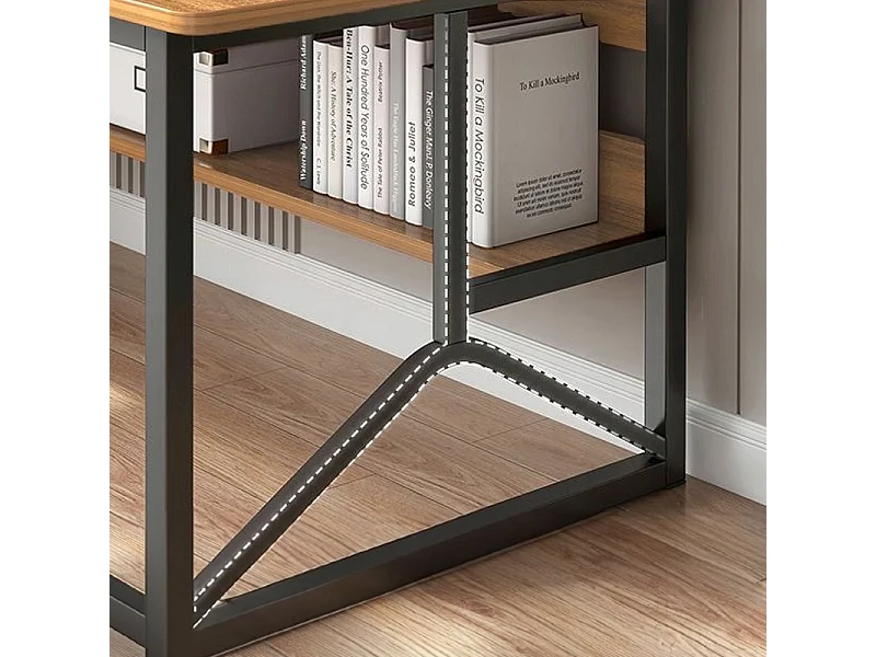 Biurko komputerowe ciemny buk pod laptop loft gamingowe nowoczesne 120 cm